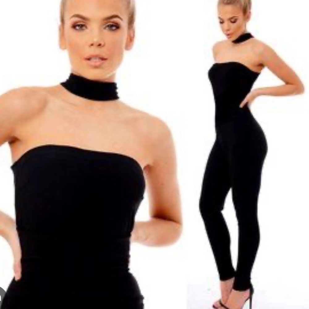 Skinny Leg Choker Neck Jumpsuit